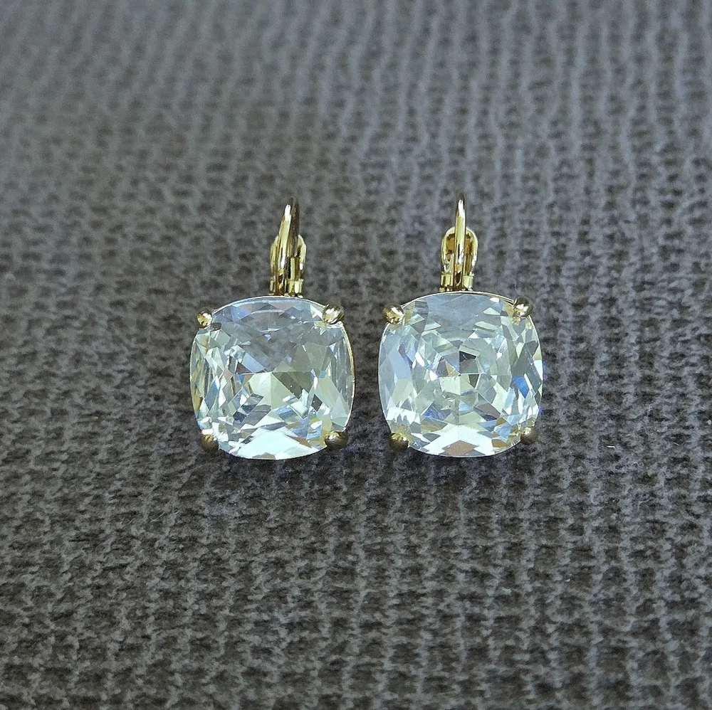 Kate Spade♠️ Clear Faceted Crystal💎 Cushion Earrings - Picture 11 of 16